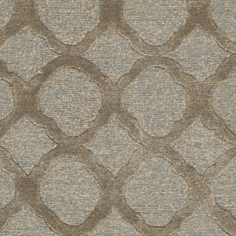 Handmade Blue and Maize Wool Silk Tufted Rug