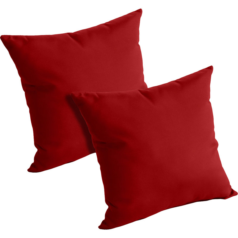 Jockey Red Sunbrella Square Reversible Throw Pillow Set