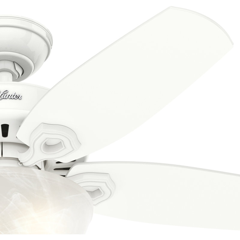 42" White and Light Oak Ceiling Fan with LED Light