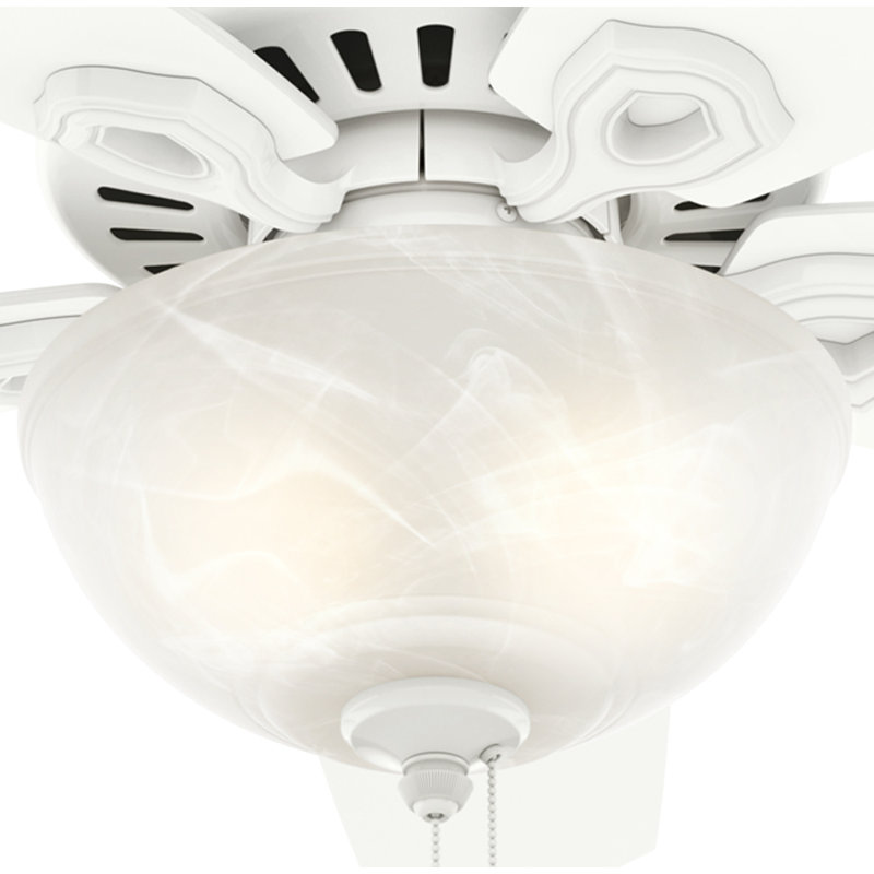 42" White and Light Oak Ceiling Fan with LED Light