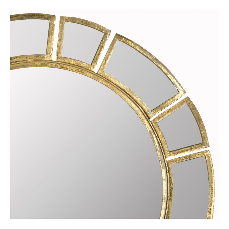 Elegant Gold Sunburst Round Wall Mirror, 30"