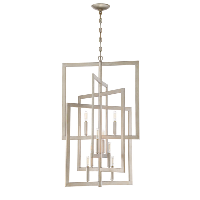 Gold Twilight 8-Light Geometric Lantern Chandelier