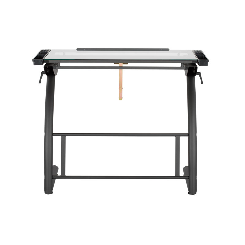 Versatile TriFlex 45" Glass Top Adjustable Drafting Table, Black