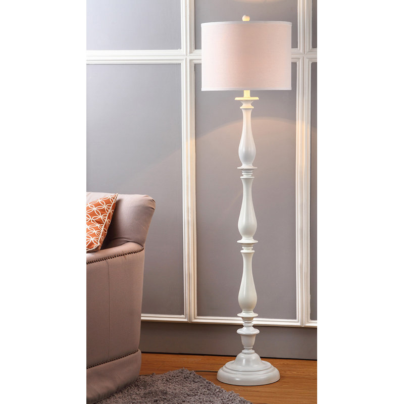 Bessie 62'' White Traditional Candlestick Floor Lamp