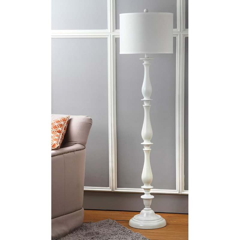 Bessie 62'' White Traditional Candlestick Floor Lamp