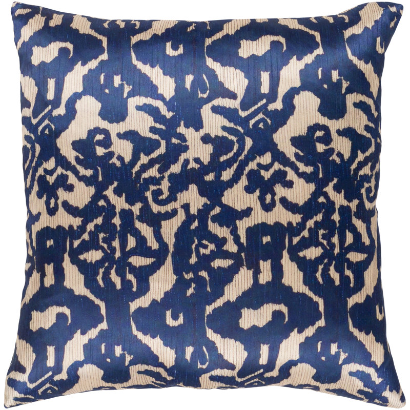 Wheat Damask Polyester Square Throw Pillow Cover