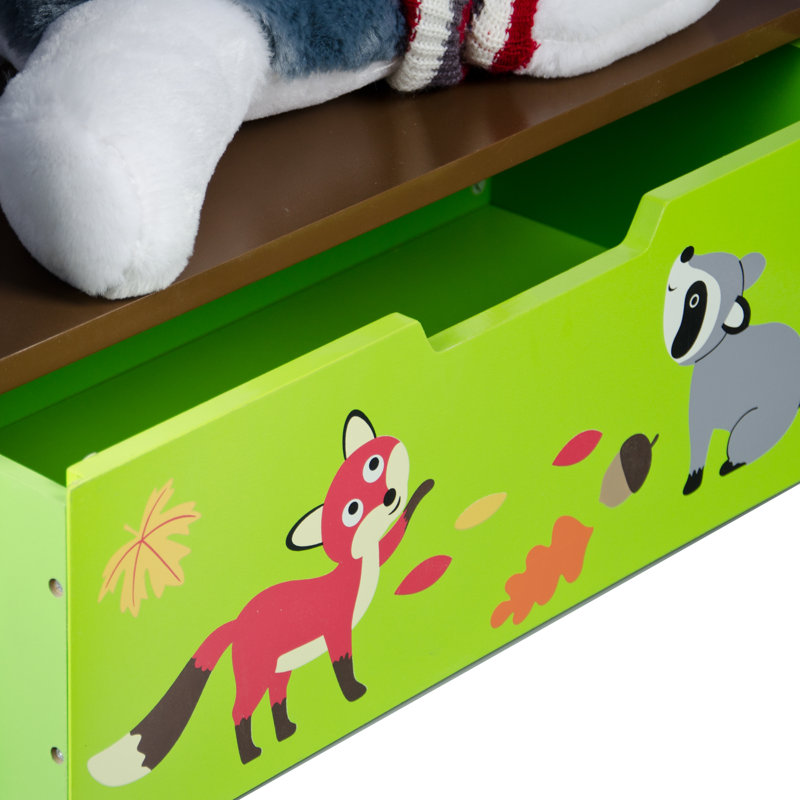 Enchanted Woodland Whimsical Kids' Wooden Bookshelf with Storage