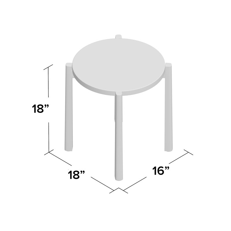 Santino 16" Round Wood & MDF Modern Butler Loft End Table