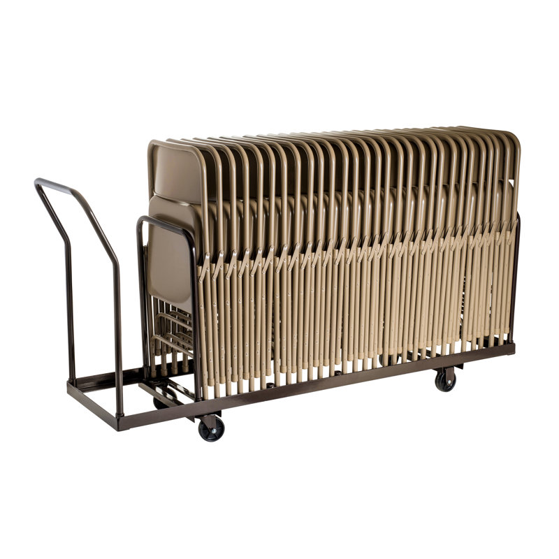 Solid Steel Vertical Folding Chair Storage Dolly, 35 Capacity