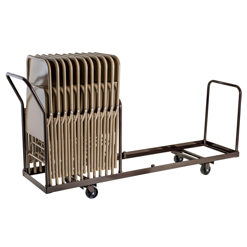 Solid Steel Vertical Folding Chair Storage Dolly, 35 Capacity