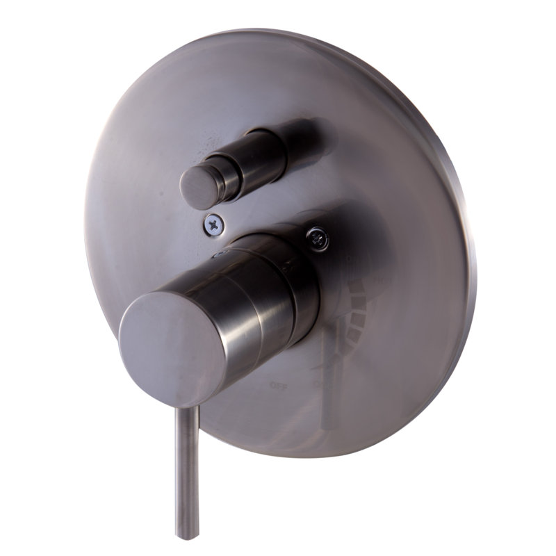 Brushed Nickel Round Pressure Balanced Shower Mixer with Lever Handle