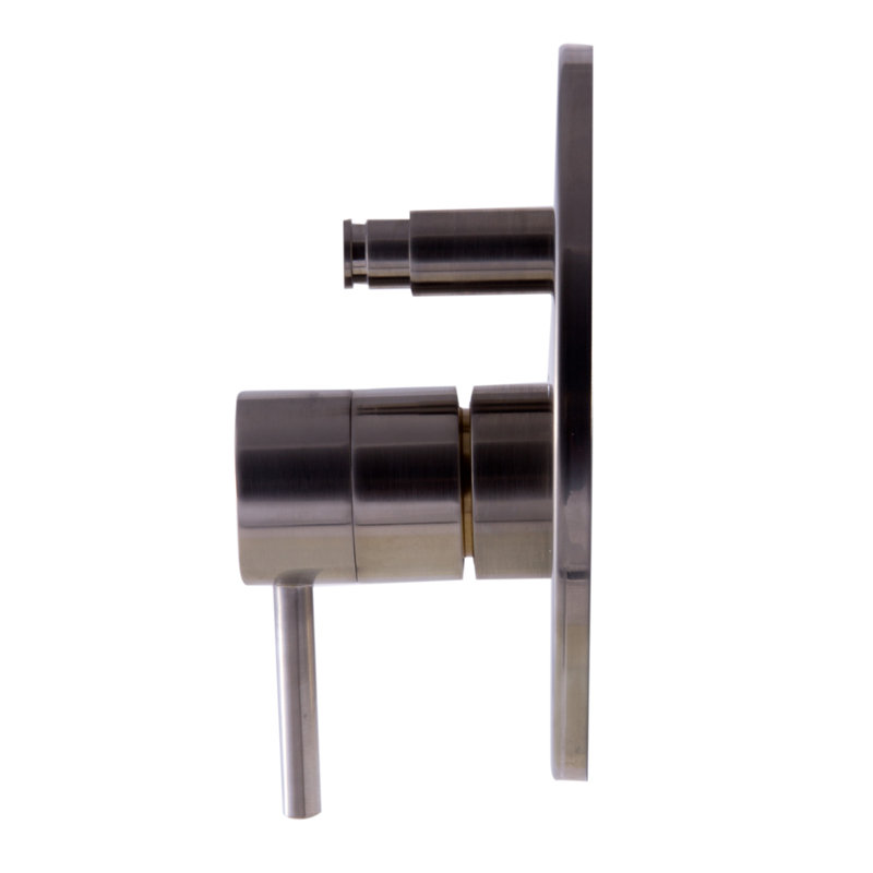 Brushed Nickel Round Pressure Balanced Shower Mixer with Lever Handle