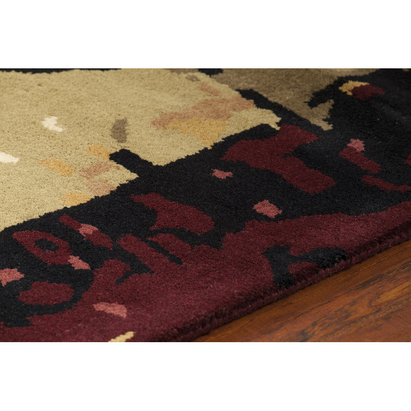 Handmade Red Wool Tufted 5' x 7' Area Rug