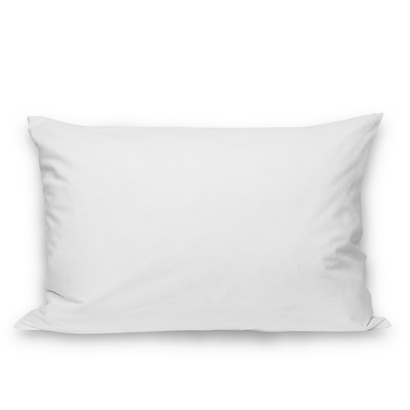 White Cotton Blend Standard Pillow Protectors, Set of 2