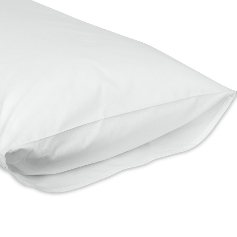 White Cotton Blend Standard Pillow Protectors, Set of 2
