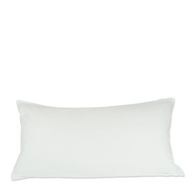 White Cotton Blend Zippered Queen Pillow Protectors, Set of 2