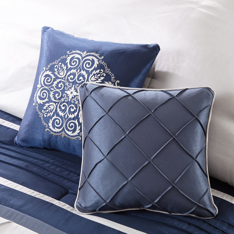 Navy King Microfiber Down Alternative 7-Piece Comforter Set