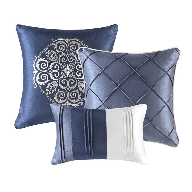 Navy King Microfiber Down Alternative 7-Piece Comforter Set