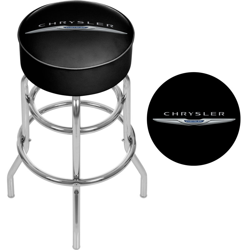 Luxurious Black Metal 26'' Swivel Backless Bar Stool
