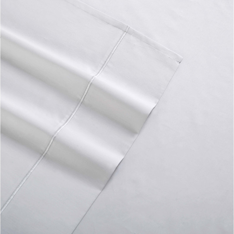 Bright White Full Cotton Percale Sheet Set