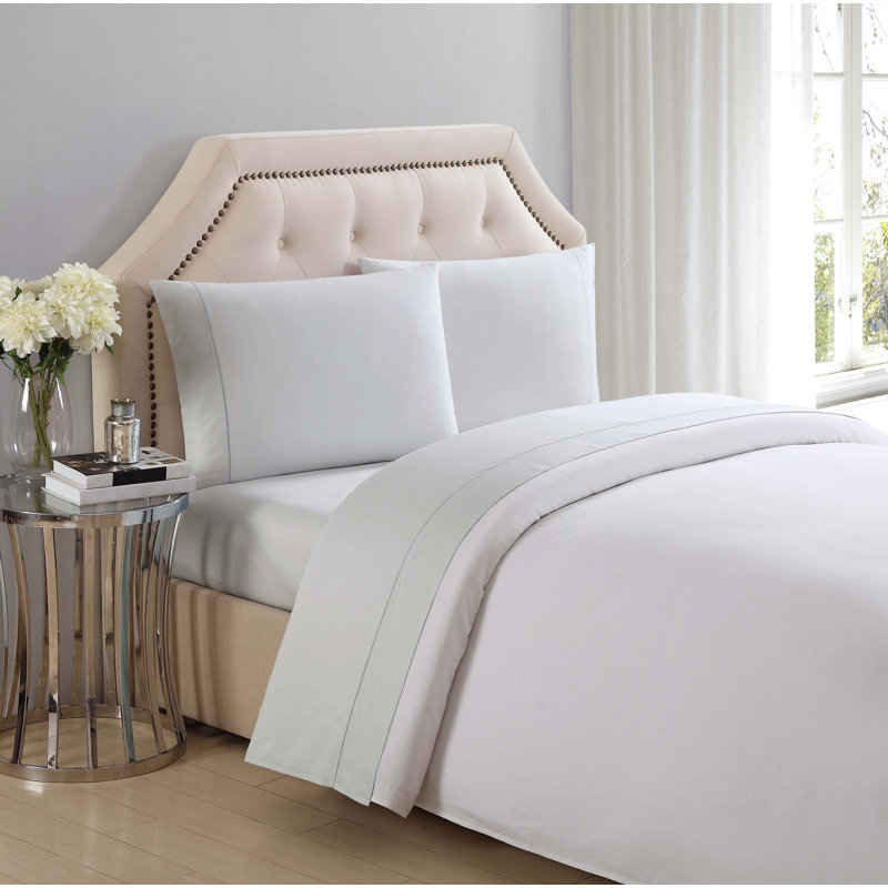 Bright White Full Cotton Percale Sheet Set