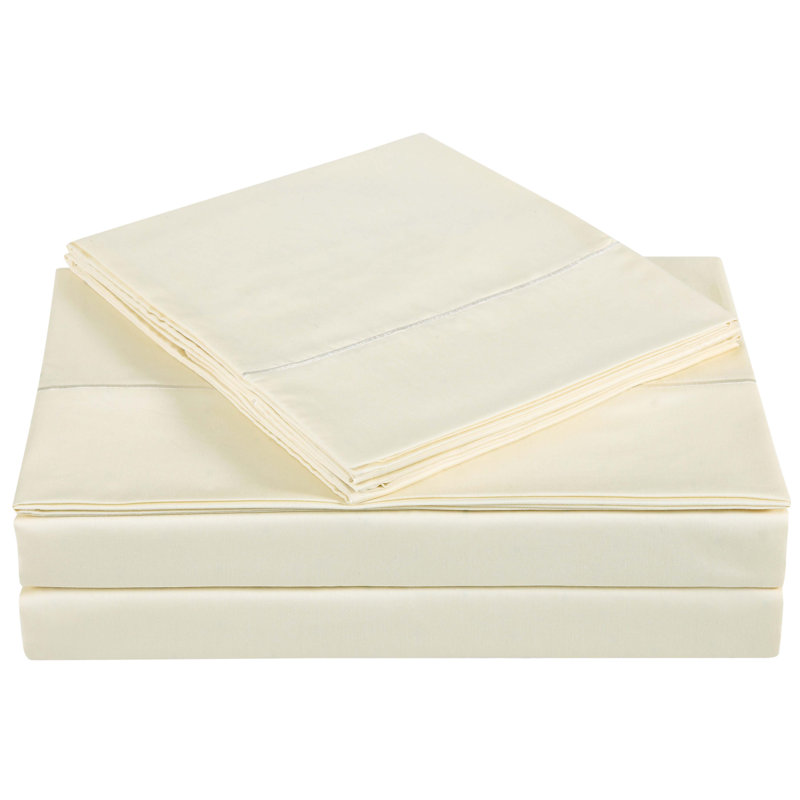 Bright White Full Cotton Percale Sheet Set