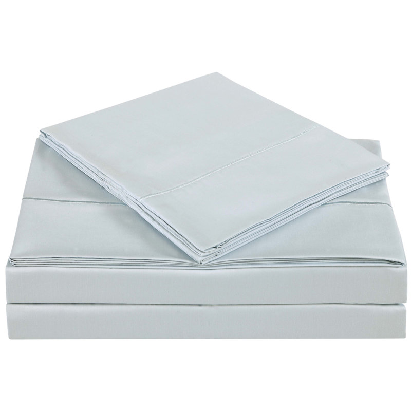 Bright White Full Cotton Percale Sheet Set