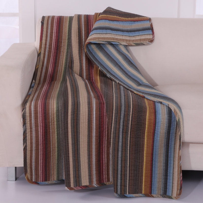 Rustic Earth-Tone Cactus Cotton Throw Blanket 60"L x 50"W