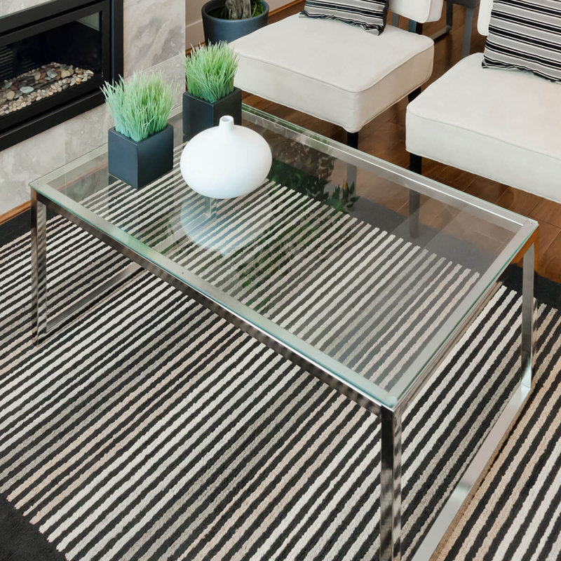 Elegant 18" x 24" Clear Tempered Glass Rectangle Table Top