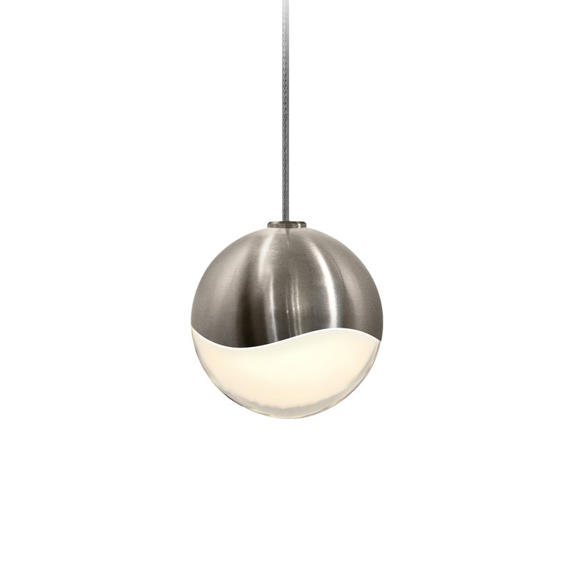 Satin Nickel 2.5" LED Glass Pendant Light
