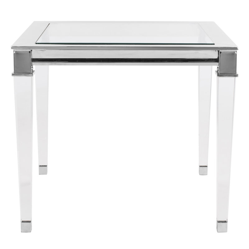 Charleston Square Silver Acrylic & Glass End Table
