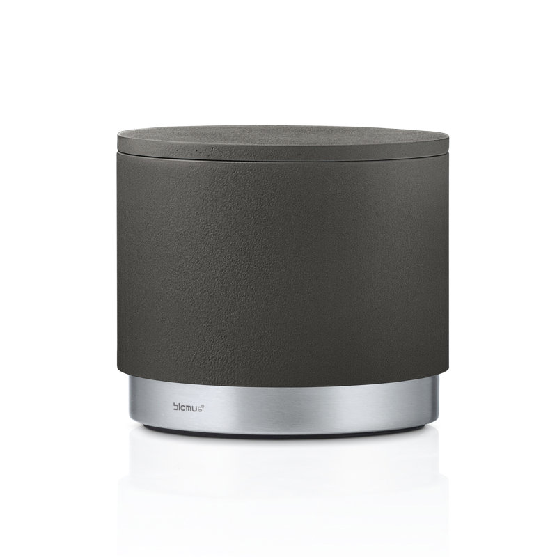 Anthracite Polystone and Stainless Steel Lidded Storage Box