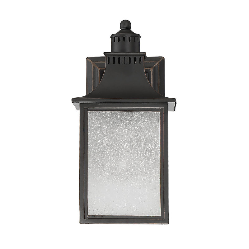 Monte Grande Bronze Outdoor Lantern with Seeded Glass