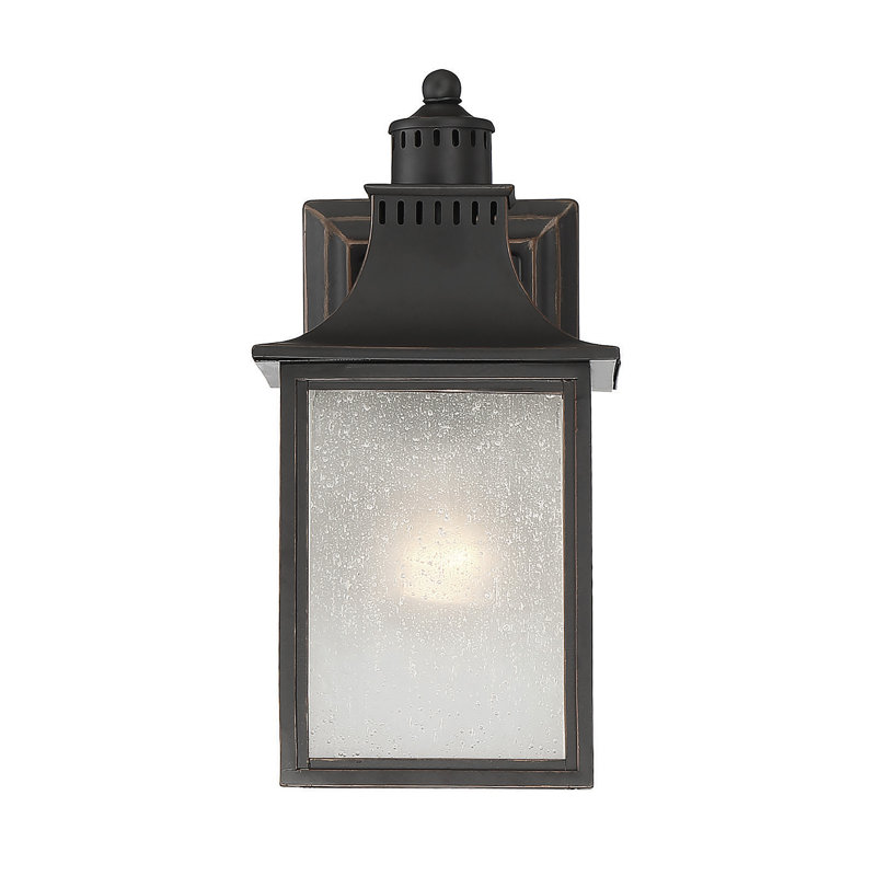 Monte Grande Bronze Outdoor Lantern with Seeded Glass