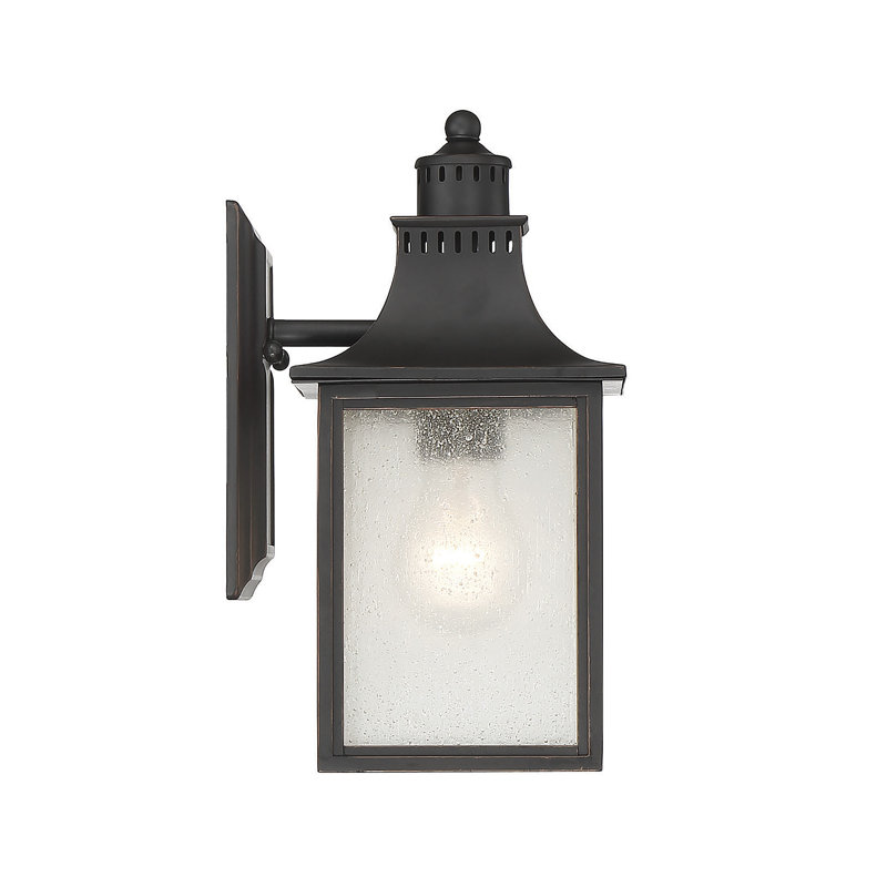 Monte Grande Bronze Outdoor Lantern with Seeded Glass