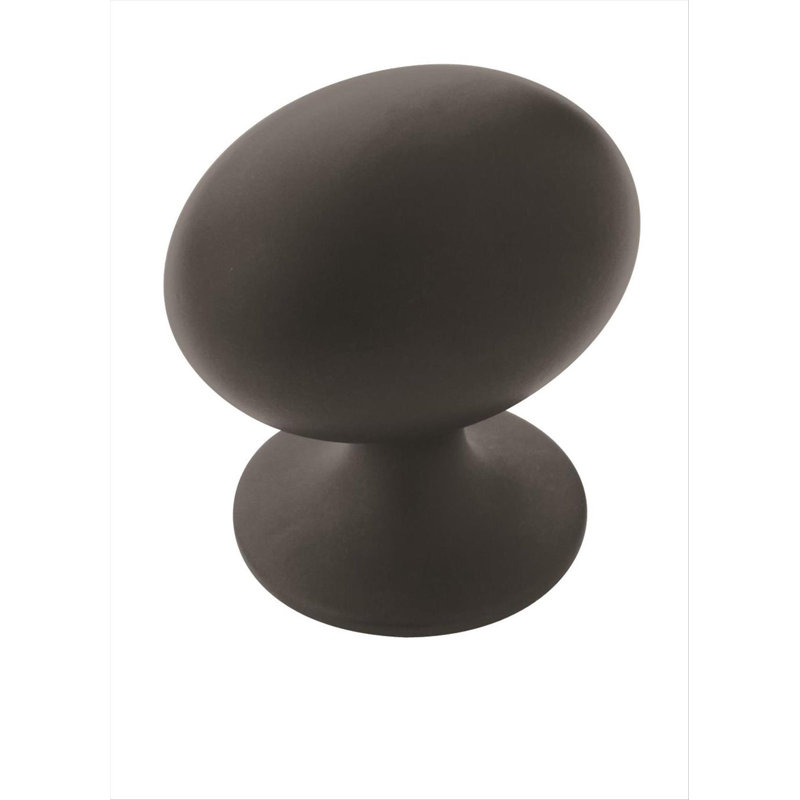 Satin Nickel Oval Cabinet Knob with Mounting Hardware