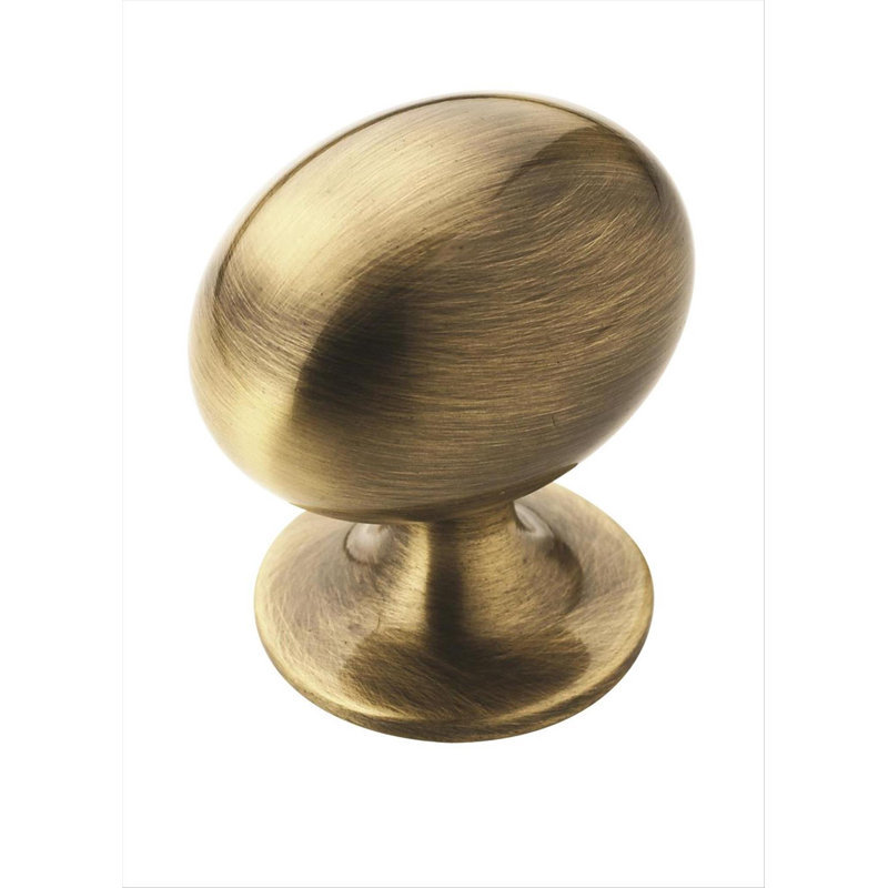 Satin Nickel Oval Cabinet Knob with Mounting Hardware