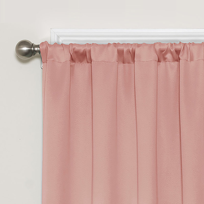 Coral Polyester Blackout Rod Pocket Curtain Panel