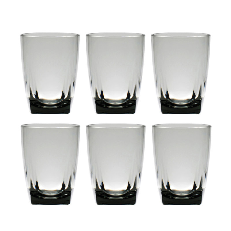 Cray 16oz Smoke Gray Acrylic Drinking Glass Set of 6