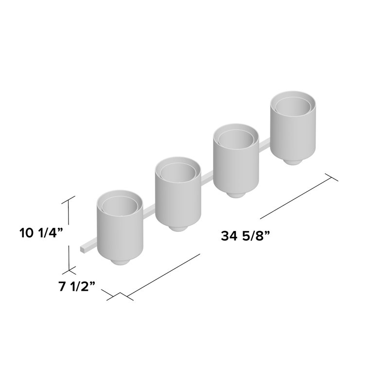 Oslo 34.6" Satin Nickel Energy Star 4-Light LED Vanity