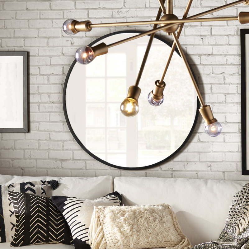 Umbra Hub 20" Industrial Black Rubber Round Wall Mirror