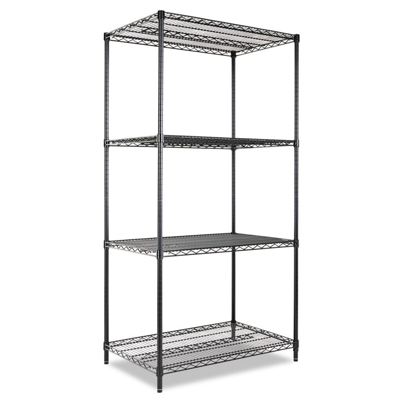 Black 36" x 24" x 72" Wire Shelving Unit