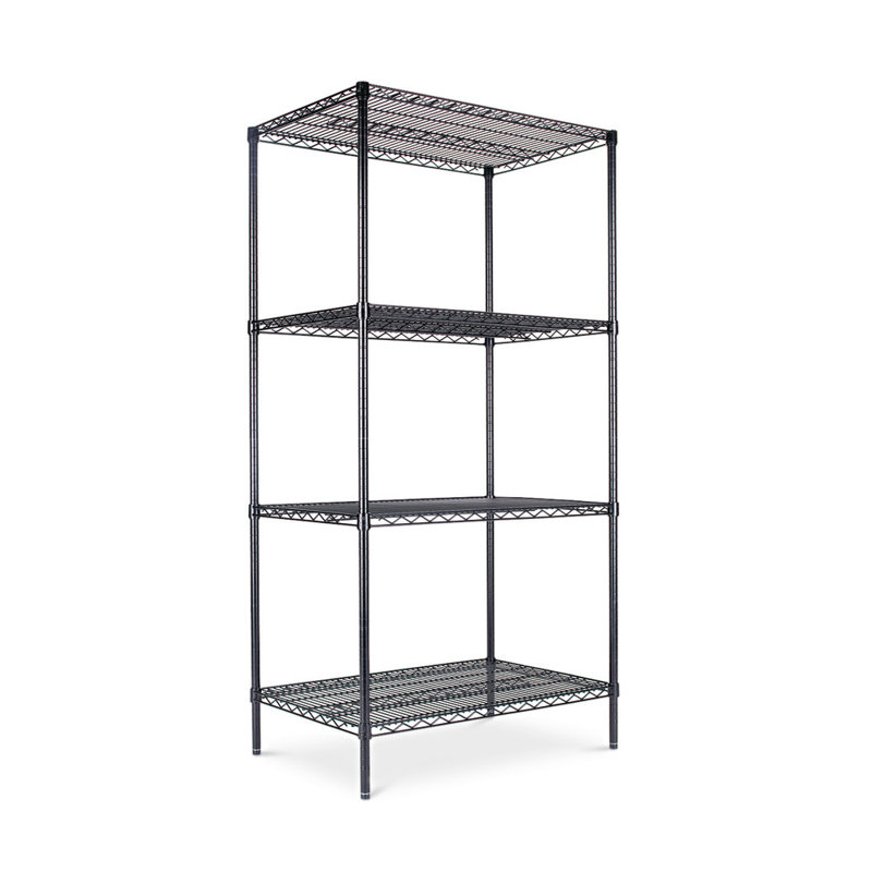 Black 36" x 24" x 72" Wire Shelving Unit
