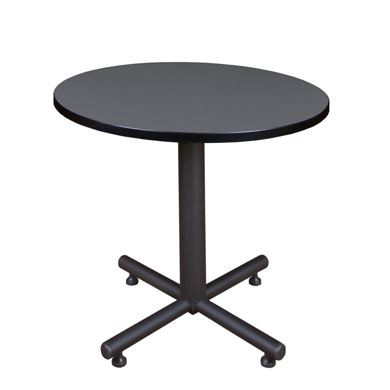 Elevare 30" Round Grey Melamine and Metal Modern Dining Table