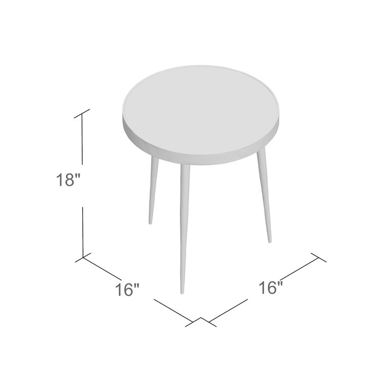 Aurora Gold Finish Round Marble Top End Table