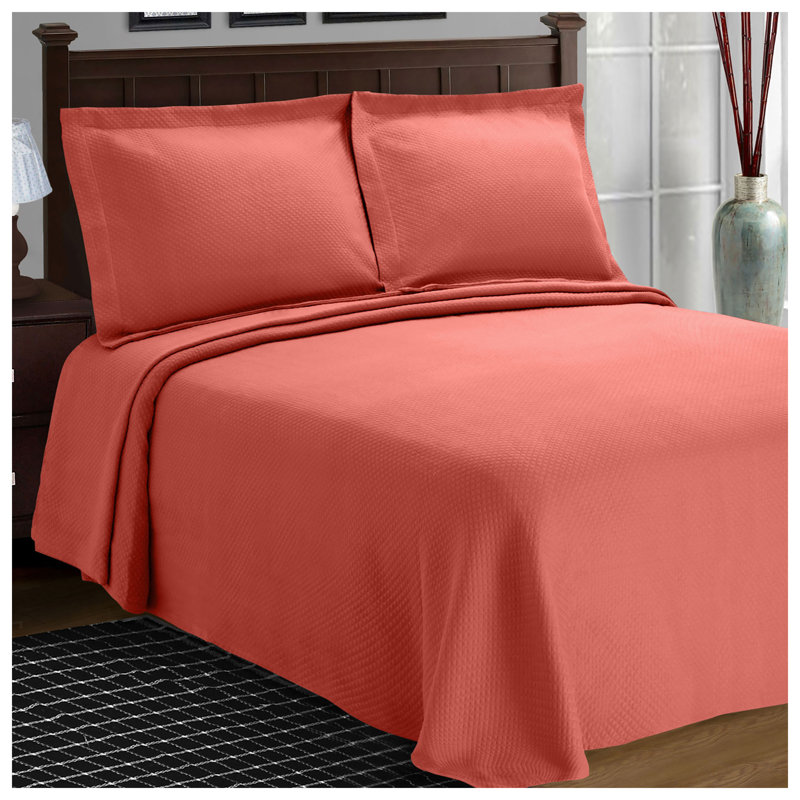 Sage Cotton Twin Reversible Bedspread Set with Sham