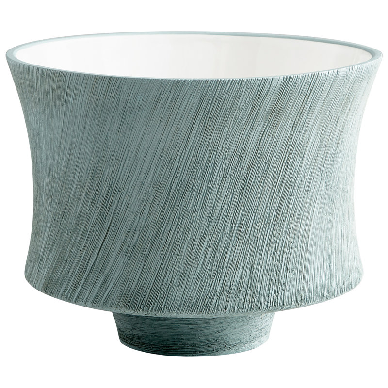 Modern Oyster Blue Ceramic Patio Planter - 9.75" x 7.75"