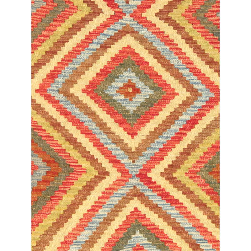 Hand-Woven Multi-Color Wool Reversible Rectangular Area Rug