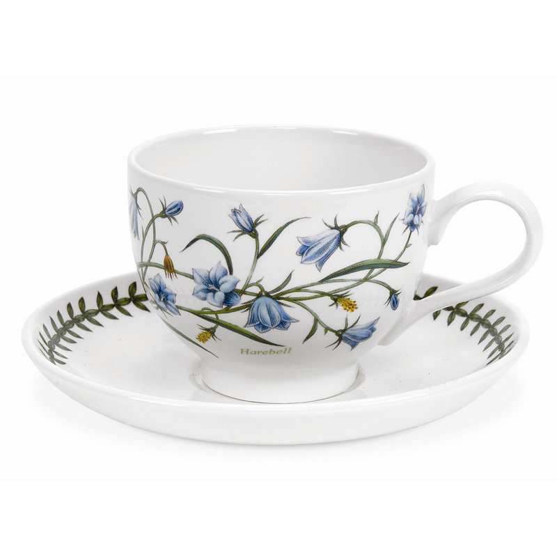 Assorted Floral Ceramic Teacup and Saucer Set, 10oz, Set of 6