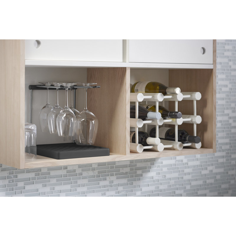 Charcoal Folding Wine Glass Drying Rack Organizer